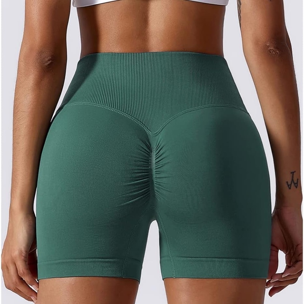 Amazon cute 3 pack bundle workout scrunch butt gym shorts XS blue brown green​